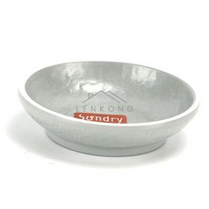 렌콩 다용도접시 일식그릇 식당식기 개인접시, 로코 그레이 원형찬기 SK-109