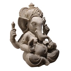 영감을 주는 집 장식을 위한 사암 가네샤 코끼리 피규어, 모래 색