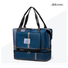 NEW 臺灣新款旅行包，定製獨立鞋倉時尚健身包，潮流單肩包戶外運動大容量旅行袋, 藍色, 1個