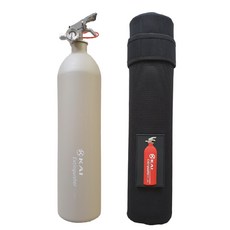 KAI FE-02S 輕量化鋁合金泡沫滅火器 - 磨砂奶茶灰 / 保護袋組合 藥劑可重複填充 居家車用防火必備, 1個