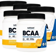 뉴트리코스트 아미노산 파우더 오렌지망고맛 Nutricost BCAA, 5개, 510g