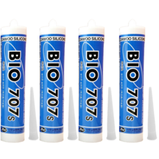 퀵마켓 욕실용 실리콘 바이오 707(노즐포함 안전포장) 투명, 4개