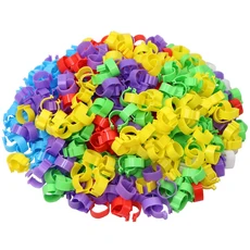 텍스트 라벨 이 닭 발 고리 가금류 다리 병아리 오리 동물 식별 도구, Mixed 100PCS_20mm, 1개