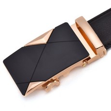 本革職人 真皮男士皮帶 - 免鑽孔伸縮自動扣 - 黑霧菱格立體款