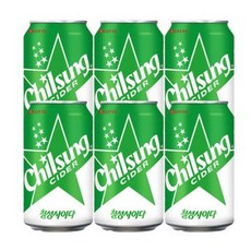 롯데 칠성사이다 캔, 350ml, 6개