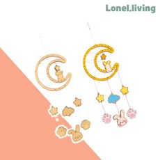 로넬리빙 민화샵 밤과꿈 드림캐쳐모빌 달토끼 UDPWD0195 10개입 단체만들기