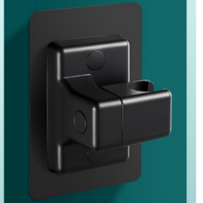 모노리 강력접착 무타공 고급 각도 조절 360도 샤워기 거치대, 블랙