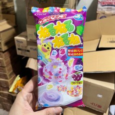 DIY小玲小日本進口手工食玩糖果，親子互動可食零食，正版趣味玩具, 1個, 棒棒糖葡萄味23.5g*1袋