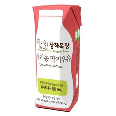상하목장 유기농 멸균우유 딸기맛, 125ml, 6개