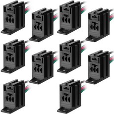 10개입 12V DC 5핀 3040암페어 인터록 릴레이 소켓 하네스 베이스 스타일 SPDT 블랙