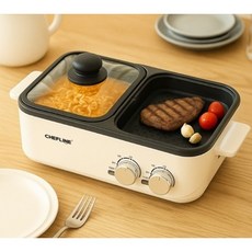 셰프라인 컴팩트 반반 전골 듀얼쿠커 전기그릴, 0 EXXH-DSG3745E