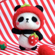 지아오 DIY 동물친구 양모펠트 키트 딸기팬더 양모니들펠트 인형만들기키트