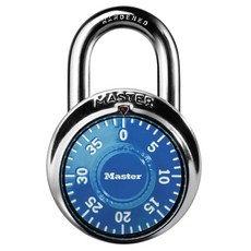 Masterlock 콤비네이션 패드록 다이얼자물쇠 1500D 블루 다이얼, 1개