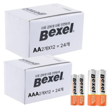국산건전지 국산 벡셀 알라카인 건전지 AA / AAA 24알 세트 59000EA 1EA