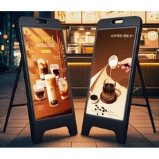 LED 라이트박스 매장 상업용 초박형 모바일 광원 광고판, 물 충전 단면 블랙 (스크린O), 60cmx90cm