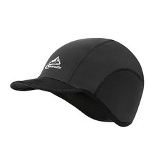 ZVCXOE 이너캡 겨울용 사이클캡 방한 보온 바람막이 기모 헬멧 이너 모자 워킹 스키 바이크 러닝 자전거 남성 머리둘레 55-60CM 블랙