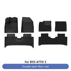 VASTZ BYD ATTO 3 플로어 매트 좌우 방향타 방수 내마모성 헤비 듀티 플로어 라이너 전천후 TPE 카고 라이너, LHD Double Layer