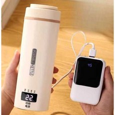 USB텀블러 차량용 라면포트 전기포트 스마트 휴대용 사무실, J. 크림 화이트 304 USB