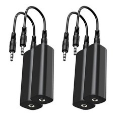 자동차 오디오/홈 스테레오 용 지상 루프 차단기 노이즈 필터 3.5mm 오디오 케이블이있는 지상 루프 노이즈 아이저트, 4 개 PC, 검은색