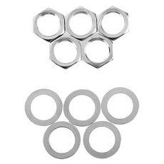 유쾌한 5 조각 철 잭 소켓 커넥터 일렉트릭 기타/베이스 부품 용 와셔가 너트, 01 Silver