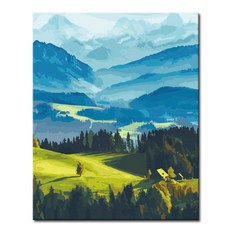명화그리기 DIY 유화 세트 그림 액자 해바라기 아트홀릭, L111_알프스의 아침, 1개