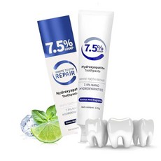 7.5% 하이드록시아파타이트 치약 에나멜 보호 치아 강화용 수리 4.23온스 (흰색), White