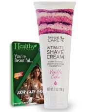 여성용 퍼스널 케어 인티메이트 쉐이브 크림 - 수분 기반 모이스처라이저 - 바닐라 케이크 - 198g(7온스) 및 바이탈 볼륨 스킨 케어 팁 카드, 여성용 퍼스널 케어 인티메이트 쉐이브 크림 - 수분 기