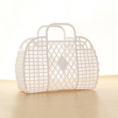 까마느 목욕 바구니 미니매쉬 수영 비치백, 화이트