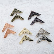 금속 모서리 보호대 코너캡 북아트 북바인딩 다이어리 만들기 diy 재료, 1개, 모서리캡 23mm_골드