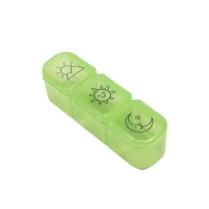 미니 알약 케이스 3 그리드 태블릿 주최자 의학 보관 상자 디스펜서 여행 홀더 컨테이너, 04 Green, 04 Green