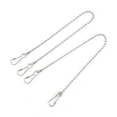 큐방고리줄 메탈구슬줄 양방향 2P 클립형 메탈구슬줄 군번줄, 1개