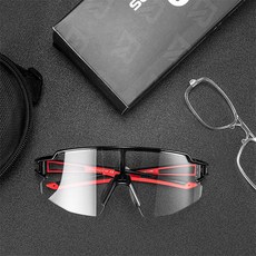 락브로스 하프프레임 스포츠고글 변색렌즈 1017, 10173 BLACK + RED (블렉레드프레임), 1개