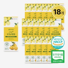 바이퀸 1일1레몬 유기농 레몬즙 100% NFC 리얼 착즙 레몬수 스틱, 280g, 18개