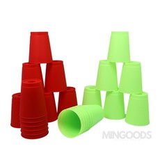 민굿샵 스포츠용 스택킹컵 12입 스피드게임용품, 그린, 12개, 그린