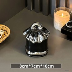 創意便攜陶瓷牙籤架 客廳桌面擺件 茶几牙籤盒 牙線盒 棉盒 送禮, 黑色, 1個