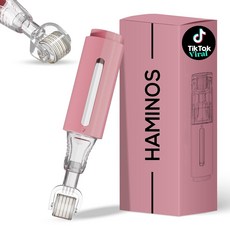 입술 피부 머리카락 주름 튼살 과색소침착 인스턴트 세럼 도포 티타늄 바늘 105개 0.25mm 저장소가 있는 더마 롤러, Pink 0 25