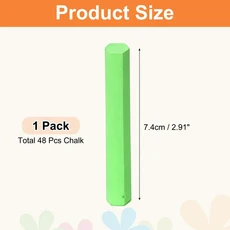 48/96개입 칠판 분필 무진분필 소형 대량 컬러 얇은 분필 칠판용 교실 사무용품 12색, 19 Green 48Pcs