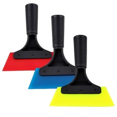 창문 틴트 스퀴지 자동차 유리 샤워 및 거울용 멀티 컬러 고무 스크레이퍼 편안한 손잡이 쉬운 물 제거를 위한 13cm(5.1인치) 블레이드 (블루 옐로우 레드), 창문 틴트 스퀴지, 자동차, 유리, 샤워 및 거울용 멀