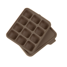 홍스파파 플래티넘 실리콘 이유식 큐브 이유식 준비물 얼음틀 아이스몰드 아이스 트레이 실리콘 몰드 마늘틀, 12구(30ml), 밀크초코, 1개