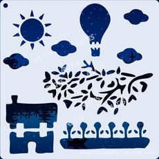 簍空模板 蝶古巴特diy 繪畫塗鴉模版, 1個, ST-CU1-0096