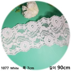 DKLACE-1077 / 자가드 스판 레이스 / (폭 7cm 길이 1yd / 5yd / 10yd기준), 5개, Black