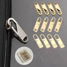휴무드 셀프 클립 자크 지퍼 고리 손잡이, 12개, 골드
