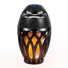 AILANXIN 야외 블루투스 스피커 LED 플레임 스피커가 있는 무선 IPX5 방수 디자인 파티 캠핑 및 데스크탑 장식용 5.0 불꽃 램프 (블랙), Ailanxin 야외 블루투스 스피커, 휴대용 스테레오
