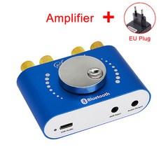 미니 앰프 블루투스 5.0 디지털 오디오 전력 클래스 D HiFi 스테레오 200W * 2 12V/24V 가정용 자동차 USB 음악 사운드 카드 앰프 스피커, [02] Amplifier and EUPlug, 02 Amplifier and EUPlug