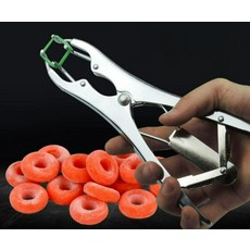 양 염소 거세링 무혈 1개 기구 고무링 장착 합금 꼬리 절단 플라이어 10개 포함, 꼬리 절단 50개 오렌지