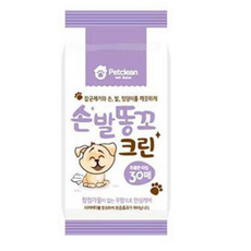 물티슈 반려동물 전용 30매 2팩 강아지 무향 손발 똥꼬 두툼한 펫티슈, 2개입