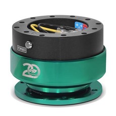 NRG Innovations 퀵 릴리스 블랙 바디/ 링 Gen 2.0 (SRK-200BK) 382565, 블랙 바디/에메랄드 링