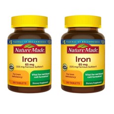 Nature Made Iron 네이처 메이드 아이언 철분 65mg 365정 2팩, 2개