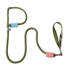 P繩中大型犬訓犬繩 狗狗牽引繩 防爆沖P鏈 防打結遛狗繩, 軍綠色【長150cm直徑1cm】, 1個