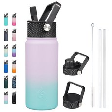 BJPKPK 6-in-1 풀 액세서리 스테인리스 워터보틀 1182ml 사쿠라, 라벤더 그린